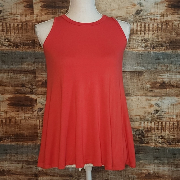 Pomelo red flare stretch tunic tank top pockets flowy XS - Picture 2 of 6